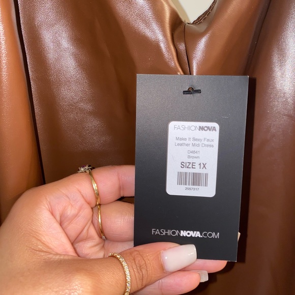 Faux leather midi dress - Picture 6 of 6